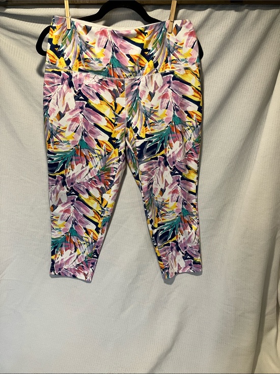 Belle by Kim Gravel Pants - Belle by Kim Gravel Tropical Floral Capris in Pink, Yellow, Teal, Navy